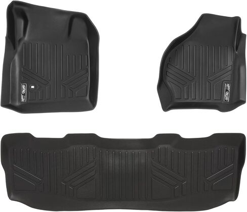 MAXLINER Custom Floor Mats 1st Row Liner Set Black Compatible with 2017-2022 Ford Super Duty SuperCab and Crew Cab with Vinyl Flooring in Kuwait