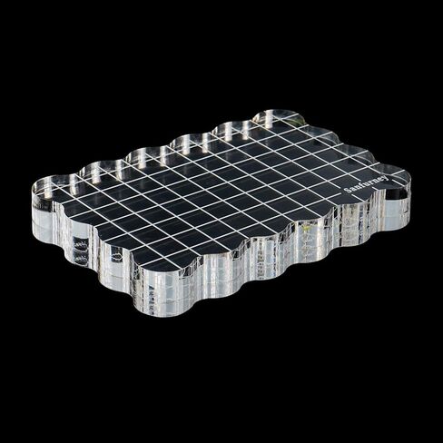 قطعة واحدة من كتلة ختم الأكريليك، بسمك 15 مم، أداة ختم شفافة مع خطوط شبكية كتلة ختم مزخرفة لصنع بطاقات الحرف اليدوية in Kuwait