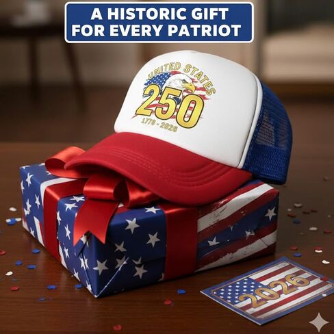 AICase 250 Anniversary USA Hat, for 250th Year America Merchandise United States 1776-2026 250 th Cap Birthday American Independence Day Merch 4th of July Outfits for Women Men Patriots Gifts in Saudi Arabia