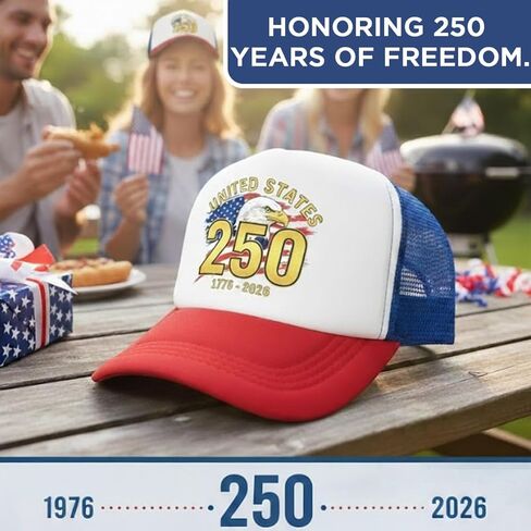 AICase 250 Anniversary USA Hat, for 250th Year America Merchandise United States 1776-2026 250 th Cap Birthday American Independence Day Merch 4th of July Outfits for Women Men Patriots Gifts in Saudi Arabia