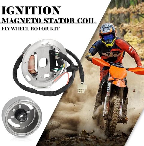 Ignition Magneto Stator Coil with Flywheel Rotor Kit with Plate for Suzuki 2 Stroke 100cc AX100 Copper Powersports Stators Direct Replacement of 2 in Saudi Arabia