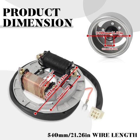 Ignition Magneto Stator Coil with Flywheel Rotor Kit with Plate for Suzuki 2 Stroke 100cc AX100 Copper Powersports Stators Direct Replacement of 2 in Saudi Arabia
