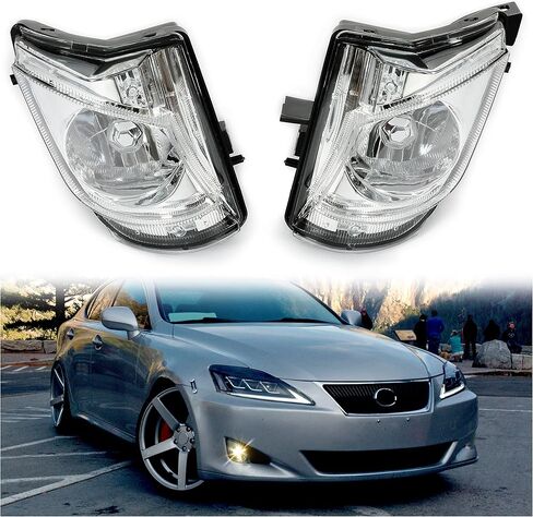مجموعة مصابيح الضباب KUAFU متوافقة مع 2006-2010 Lexus IS250 IS350 مجموعة مصابيح الضباب المصد للقيادة ومصابيح الضباب البديلة للسائق وجانب الركاب (عدسة دخان) in Saudi Arabia