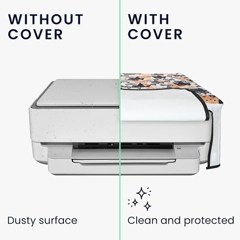 kwmobile Linen Printer Cover Compatible with HP Envy 6020e / Envy 6055e Case - Watercolor Flowers Dusty Pink/Violet/Yellow in Saudi Arabia