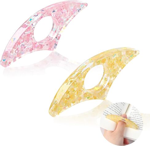 Book Page Holder, Thumb Page Holder for Reading, 2 Pcs Handmade Dried Flower Resin Bookmark, Thumb Ring Pages Holders Books Opener Holders Reading Accessories for Teachers Readers Book Lovers Gifts in Saudi Arabia