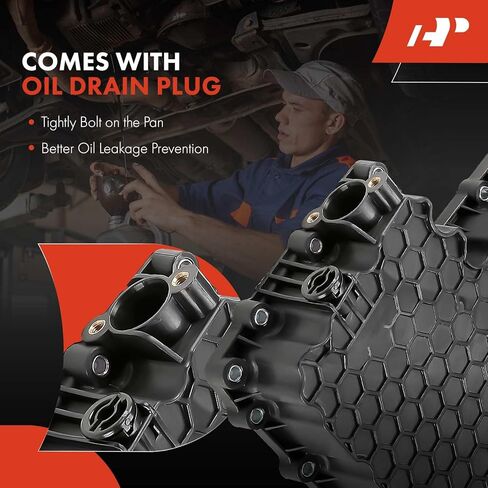 A-Premium Transmission Oil Pan with Drain Plug Compatible with Audi A4 (Quattra) 2017-2019, A5 Quattro 2018-2019, A5 Sportback 2018-2019, A6 (Quattro) 2016-2018, Q5 2018-2019, 2.0L in Saudi Arabia