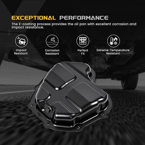 Lower Engine Oil Pan with Drain Plug Compatible with Nissan Juke 2011 2012 2013 2014 2015 2016 2017, Sentra 2017 2018 2019, L4 1.6L, Replace# 11110-1KC0B 264-624 in Kuwait