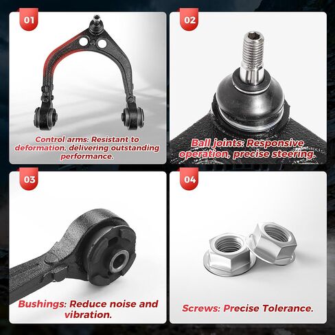 2Pcs K620177 K620178 [RWD Only] Front Upper Control Arm and Ball Joint Assembly Compatible for 2005-2019 Chrysler 300, 2006-2019 Dodge Charger, 2005-2008 Magnum, 2008-2018 Challenger in Kuwait