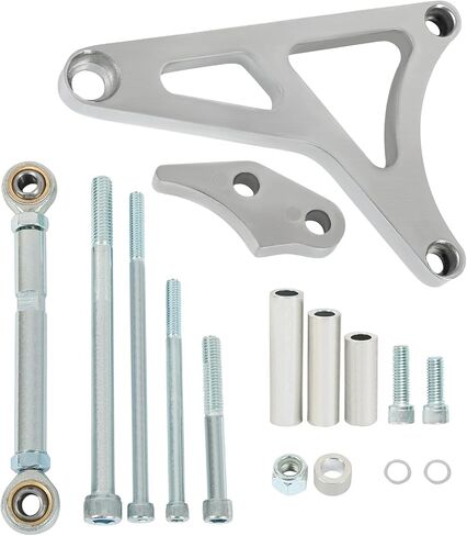 مجموعة دعامة المولد وقضيب التوتر من HECASA متوافقة مع 1968-1993 Ford 289 302 5.0L V8 مجموعة دعامات المولد المصنوعة من الألومنيوم الفضي المصقول in Kuwait