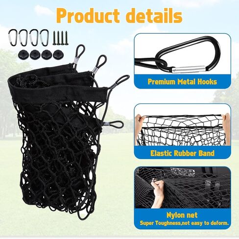 x xotic tech 2pcs Trunk Bed Cargo Net, Stretchable Double-Layer Style Net and 3 Pocket Organizer Mesh Storage Net Grocery Holder with Hooks,Universal for SUV,Vans, Pickup Trucks Accessories (51.1") in Saudi Arabia