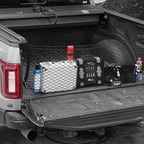 x xotic tech 2pcs Trunk Bed Cargo Net, Stretchable Double-Layer Style Net and 3 Pocket Organizer Mesh Storage Net Grocery Holder with Hooks,Universal for SUV,Vans, Pickup Trucks Accessories (51.1") in Saudi Arabia