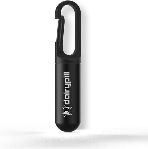 DairyPill Keychain Pill Holder, Key Pod Mini, Travel Pill Organizer, Waterproof and Portable Stainless Steel Pill Case, Small and Discreet Container for On The Go, Holds 4 DairyPills (Matte Black) in Saudi Arabia