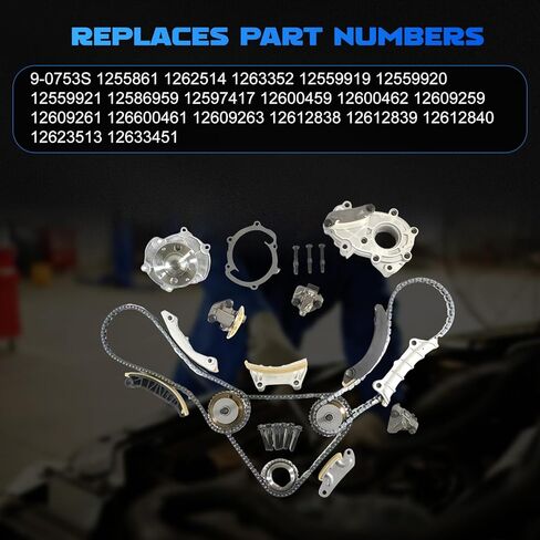 3.6 Timing Chain Kit with Water Pump Oil Pump Sprocket Fits for 2008-2015 Equinox, 2008-2015 Enclave, 2009-2015 Traverse, 2008-2012 Malibu, Camaro V6 3.0L 3.2L 3.6L Replace # 9-0753S 9-0753sx in Saudi Arabia