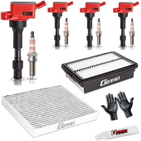 4 قطعة حزمة ملف الإشعال وقابس الإشعال وفلتر هواء المحرك/المقصورة متوافق مع 2017 2018 2019 2020 2021 2022 Hyundai Elantra Kia Forte 5 2.0L 2.0 L4 يستبدل UF816 93175 in Kuwait