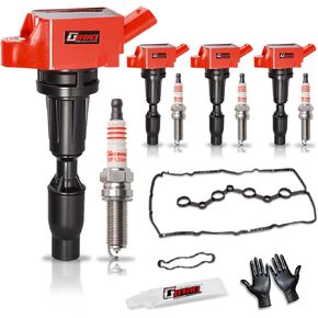 مجموعة من 4 قطع ملف إشعال وقابس شرارة وحشية غطاء صمام المحرك لـ 2.0 لتر 2.4 لتر 2015-2019 هيونداي سوناتا سانتا في توسان جينيسيس كيا أوبتيما سورينتو، لسيارة سبورتاج ستينجر تحل محل UF764 in Kuwait