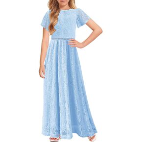 فستان HOSIKA للفتيات على شكل زهرة من الدانتيل العتيق على شكل حرف A لحفلات الزفاف فستان وصيفة العروس الصغيرة in Kuwait