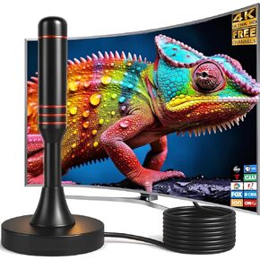 TV Antenna, Digital TV Antenna Indoor with Amplifier,TV Antenna for Local Channels, 4K 1080P HDTV Indoor TV Antenna for Smart TV and Old TVs with 10ft Coax Cable in Saudi Arabia