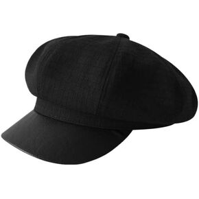 Black Octagonal Hat Japanese Literary Retro Newsboy Cap Painter in Kuwait