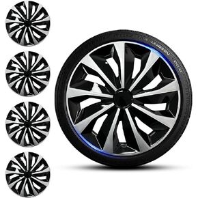 Hubcaps 15 بوصة مناسبة لعجلات الحديد R15 Universal ABS أغطية العجلات البلاستيكية مجموعة من 4 أغطية حافة سهلة التركيب لمعظم السيارات والشاحنات وسيارات الدفع الرباعي وسيارات السيدان 4 قطع أغطية العجلات مقاس 15 بوصة الحافات Hubcaps استبدال مباشر in Kuwait