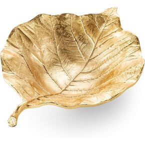 وعاء/طبق ضحل على شكل ورقة ذهبية مقاس 13 بوصة بتصميم ورقة الوريد in Kuwait