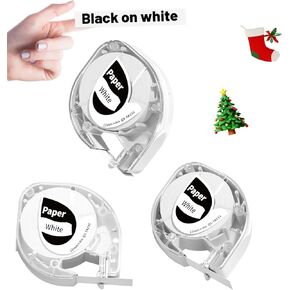 شريط ملصقات P12 متوافق مع عبوات Dymo Letratag 91330 بديل أبيض لعبوات صانع الملصقات Dymo 12 مم × 4 م (1/2 بوصة × 13 بوصة) لـ LT-100H 100T Plus 200B، 5 عبوات LT12 P12 عبوات صانع الملصقات in Kuwait