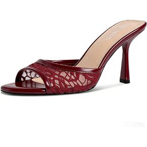 المرأة هريرة الكعوب المفتوحة تو البغال الكعوب الانزلاق على الدانتيل الكعب الصنادل فستان صيفي أحذية لحفلات الزفاف in Kuwait