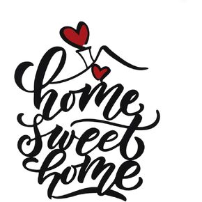 AIM & GGKK Home Sweet Home Metal Wall Art Decor - Modern Calligraphy Sign with Red Heart Accent, Versatile Wall Hanging for Living Room, Bedroom, Entryway, Kitchen & Housewarming Gift in Saudi Arabia
