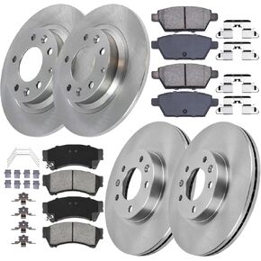 طقم فرامل أمامي وخلفي 11.77 بوصة بديل لـ 2006 2007 2008 2009 2010 2011 2012 Ford Fusion Mazda 6، 2007 2008 2009 2010 2011 Lincoln MKZ، 2006 Zephyr Brakes، وسادات سيراميك دوارة in Kuwait