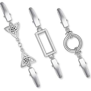 3 مشابك سترة كلاسيكية - مشبك للسترة، دبوس الشال وظهر الفستان، بروش تثبيت ملابس قابل للتعديل للنساء in Kuwait