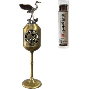 Incense Burner Holder for Coil Incense/Incense Cones-Oriental Crane Incense Burner-Antique Bronze Alloy Art Piece with Incense for Yoga, Home & Office Decor in Saudi Arabia