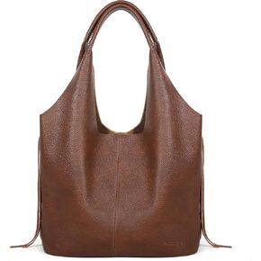 حقيبة هوبو من الجلد الطبيعي للنساء، محفظة كبيرة للاستخدام اليومي، حقيبة كتف كبيرة الحجم على شكل هلال، حقيبة يد عمل كاجوال بنية عتيقة، خفيفة الوزن وواسعة in Kuwait