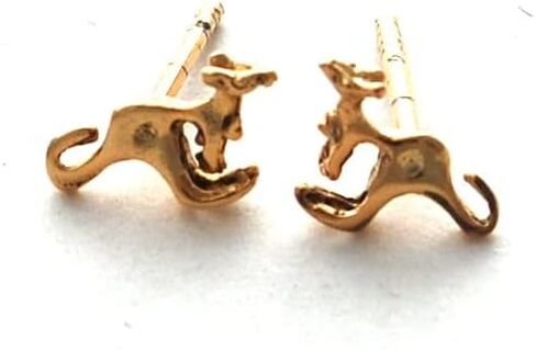 Kangaroo Stud Earrings - 14k gold over sterling silver in Kuwait