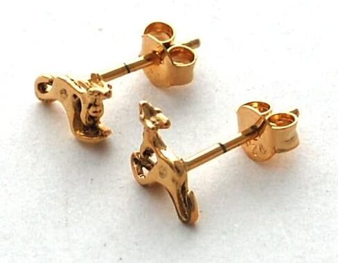 Kangaroo Stud Earrings - 14k gold over sterling silver in Kuwait
