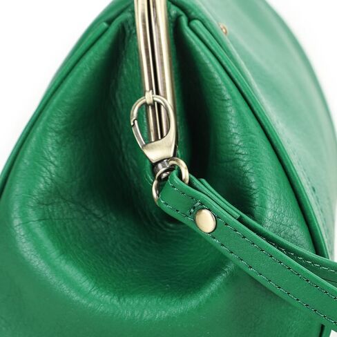 CONTACTS Full Grain Leather Kiss Lock Clutch Purse for Women Evening Clutch Bag Kiss Clasp Handbag in Saudi Arabia