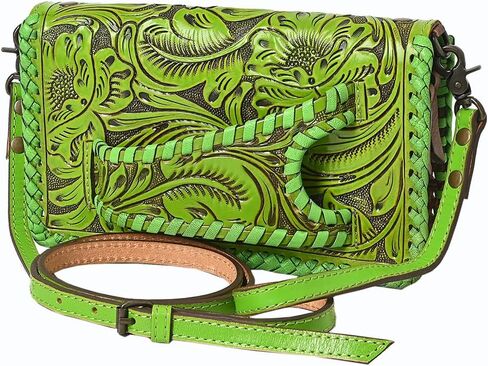 American Darling Western Hand-Tooled Leather Clutch Bag with Floral Carving and Premium Genuine Leather in Saudi Arabia