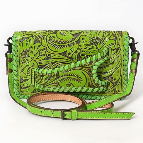 American Darling Western Hand-Tooled Leather Clutch Bag with Floral Carving and Premium Genuine Leather in Saudi Arabia