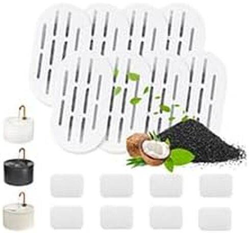 مرشحات نافورة مياه القطط، 16 حزمة مرشحات نافورة القطط، مرشحات بديلة لنافورة القطط لنافورة مياه القطط المصنوعة من الفولاذ المقاوم للصدأ DOOOB، مرشحات نافورة مياه الحيوانات الأليفة (8 مرشحات و8 إسفنجات) in Kuwait