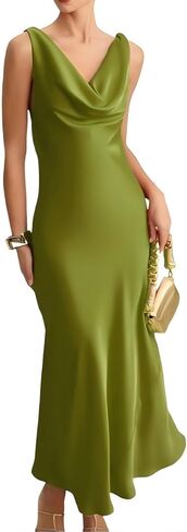 RIHOAS Womens Cowl Neck Elegant Weeding Party Dresses Sleeveless Bodycon Maxi Dresses in Saudi Arabia