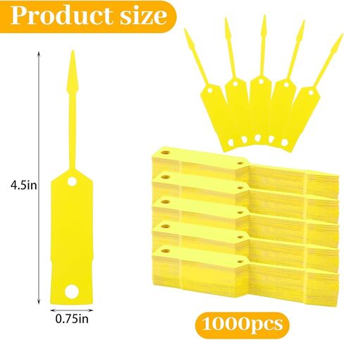 Self Locking Arrow Key Tag, 1000 Pieces (Yellow) - Size 4 1/2" x 3/4" Plastic Arrow ID Key Labels Tags Car Parts Tags Key Ring Repair Labels for Office Automotive Shop Supplies in Saudi Arabia