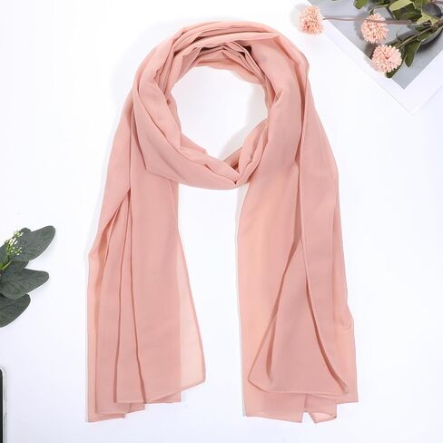 Light Pink Shawl, Chiffon Shawls and Wraps Soft Chiffon Scarve Silky Bridal Pink Scarf, Elegant Sheer Shawls for Evening Dresses Women Wedding Party Bridesmaid Gifts in Saudi Arabia