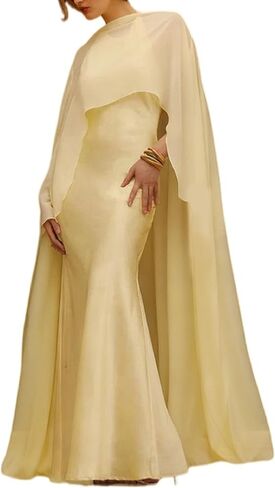 UAURORAO Women Sheer Chiffon Shawl Wraps Flowy High Low Mesh Cape Ponchos See Through Ruffle Capelet Evening Dresses in Saudi Arabia