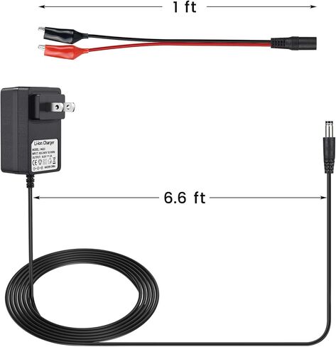 14.6V 2A LiFePO4 Battery Charger for 4S 12 Volt Rechargeable Lithium Iron Phosphate Battery Pack, with Dual Alligator Clips Connector in Saudi Arabia
