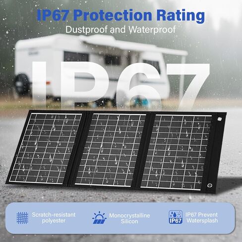 【Dongindar】 30W Foldable Solar Panel Charger,25% High Efficiency N Type Cell, Dual USB-A QC3.0 Fast Charging,Portable IP67 Waterproof Lightweight Solar Charger for Outdoor Camping Travel Emergency in Saudi Arabia