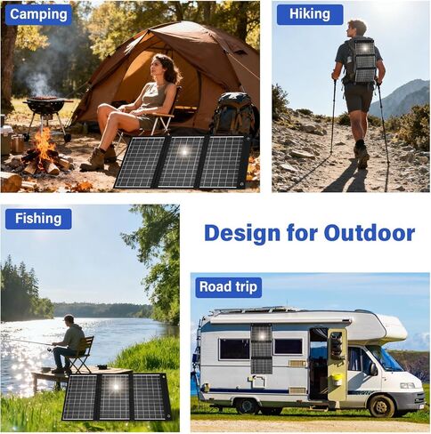 【Dongindar】 30W Foldable Solar Panel Charger,25% High Efficiency N Type Cell, Dual USB-A QC3.0 Fast Charging,Portable IP67 Waterproof Lightweight Solar Charger for Outdoor Camping Travel Emergency in Saudi Arabia
