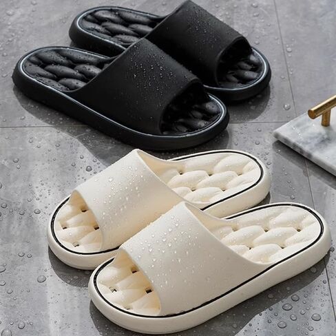 Women's Quick-Drying Shower Slides - Non-Slip Thick Sole Bathroom Slippers, Soft Lightweight Open-Toe Sandals for Indoor & Poolside Use in Kuwait