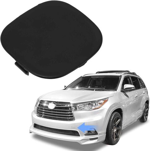 Front Left Car Tow Hook Cover Cap for Toyota Highlander 2004-2007 Replaces No.5212748030 Matte Black Plastic Enhanced Durability for Winter & Cold Weather in Saudi Arabia