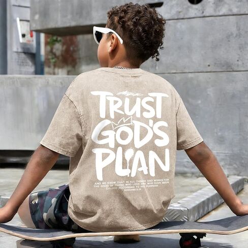 Christian Shirts for Boys Jesus Faith Shirt Kids God Religious Tshirt Bible Verse Tee Graphic Tees Acid Wash Tshirts in Saudi Arabia