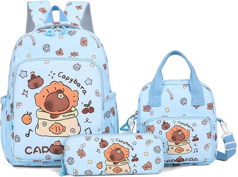حقيبة ظهر Capybara Kawaii Capibara 3 مجموعة حقيبة لطيفة على شكل حيوان Mochila De Capybara للاستخدام اليومي غير الرسمي للسفر Daypack Capivara Capibara Kapibara Cabybara Captbara Bara حقيبة ظهر مضحكة (وردي 1) in Saudi Arabia