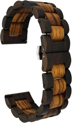 Wooden Metal Watch Strap 20mm 22mm Universal Replacement Wristband Suitable for Smart Watch Quartz Watch Men's Women's Wristband Accessories in Kuwait