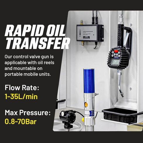 Goodyear Digital Oil Preset Meter with Auto Tip, High-Precision Fluid Dispenser, 1/2" NPT, 0.5% Accuracy, for Oils and Fluids, 1-35L/min, 12-1000psi in Saudi Arabia